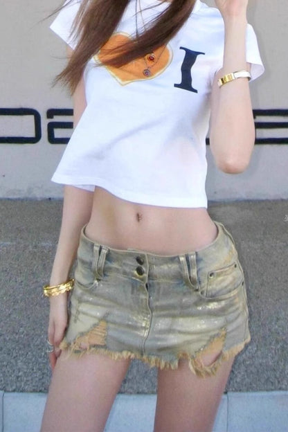 Y2K Low Rise Denim Mini Skirt