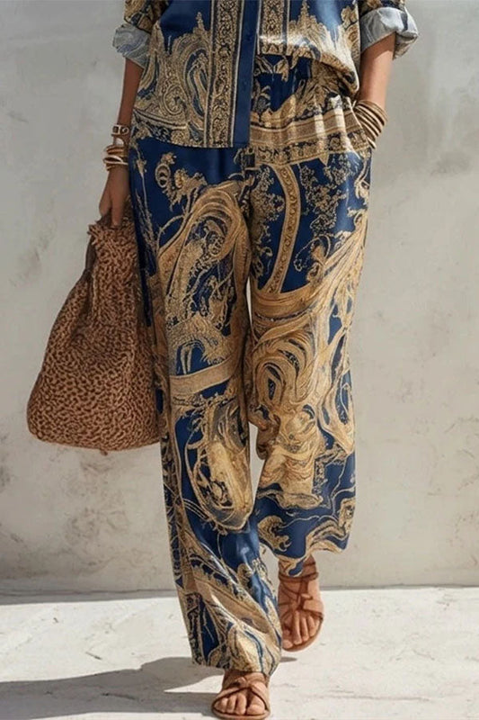 Vintage-Inspired Paisley Two-Piece Set
