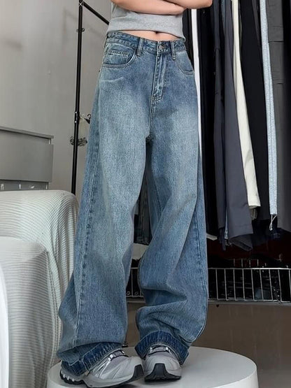 Loose Versatile Mopping Boyfriend Jeans