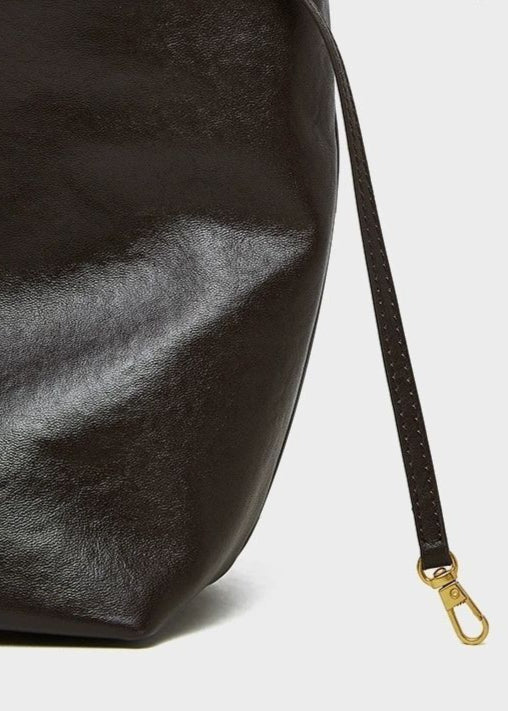Corvina - Structured Leather Tote with Crossbody Strap