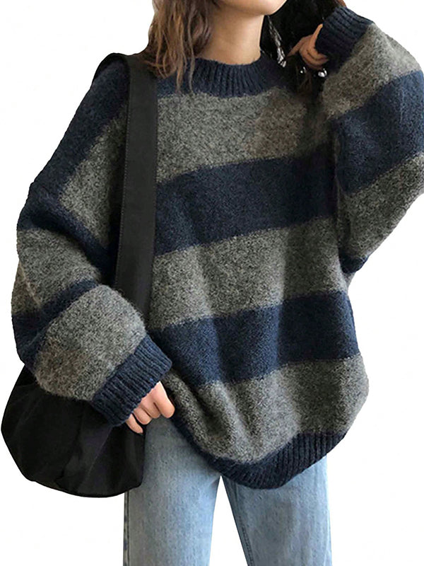 Oversized Stripe Pullover Sweater