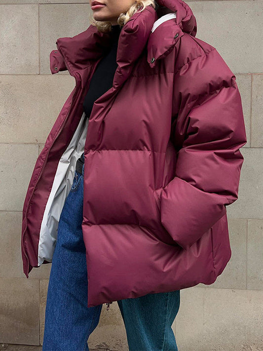 Vintage Multicolor Hooded Puffer Jacket