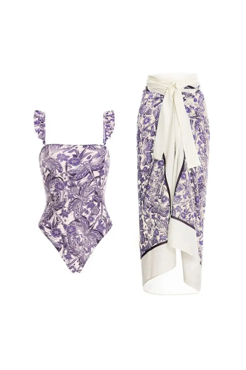 Conjunto de bikini con volantes de libélula