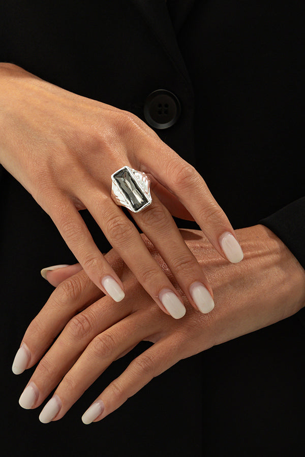 Geometric Square Metal-style Ring
