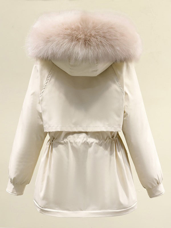 Faux Fur Hooded Parka Coat