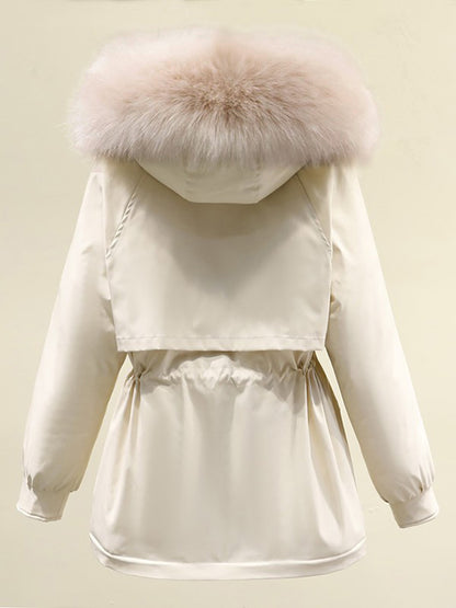 Faux Fur Hooded Parka Coat