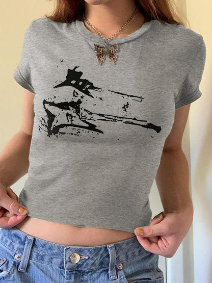 Guitar Print Short Sleeve Tee