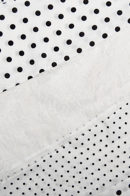 Sheer Polka Dot Asymmetrical Skirt