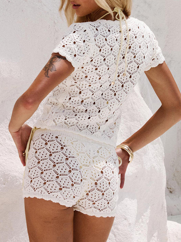 Casual Openwork Two Piece