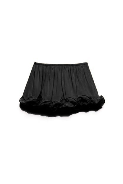 Romantic Drama Chiffon Wavy Ruffles Elastic Waist Loose Shorts