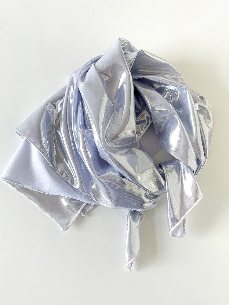 Liquid Silver Metallic Scarf Hat