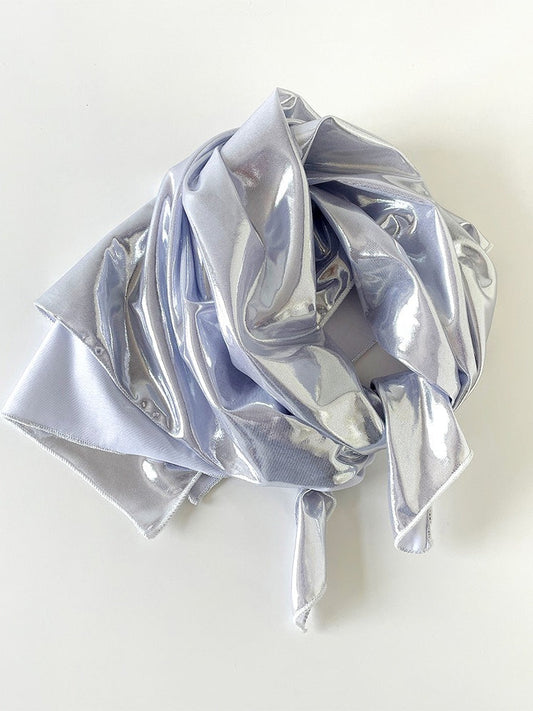 Liquid Silver Metallic Scarf Hat