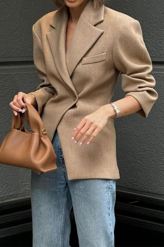 Solid Color Elevated Office Blazer