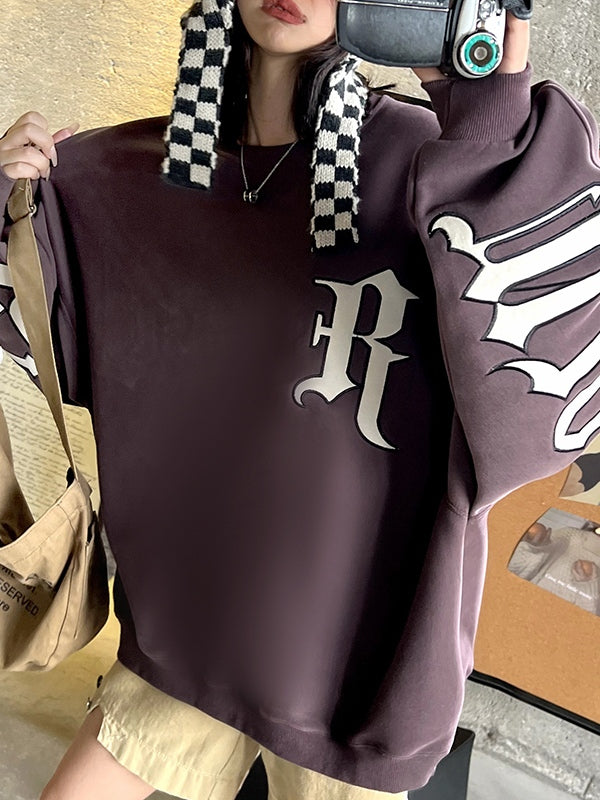 Street Letter Print Oversized Sweatshirt