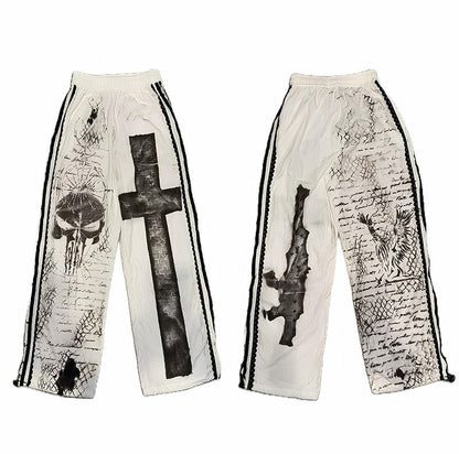 Goth Punk Printed Streetwear Track Pants
