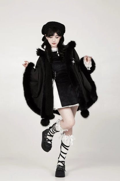 Short Hooded Cardigan Cloak
