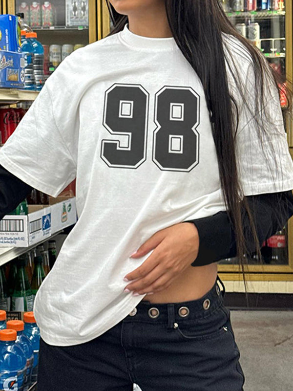 Digital Print Oversized Long Sleeve Tee