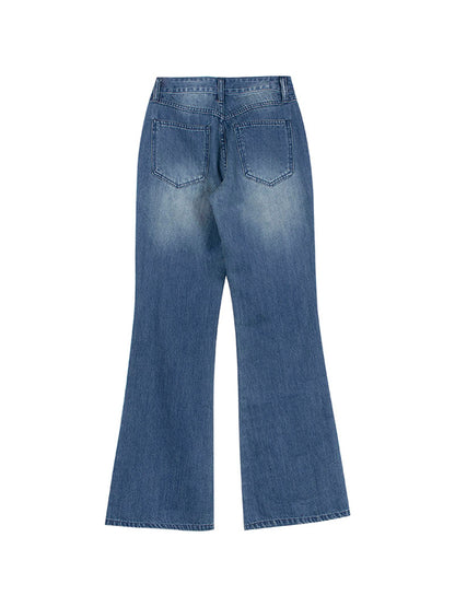 Low Rise Washed Bootcut Jeans