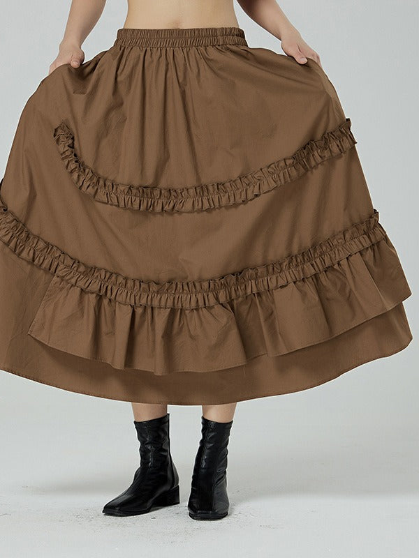 Dark Series Ruffle Edge Large Skirt