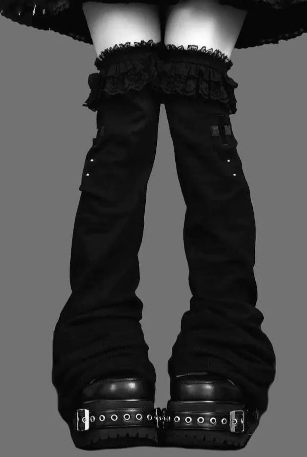 Y2K Kawaii Lace Flare Knee Length Gothic Lolita Warmers