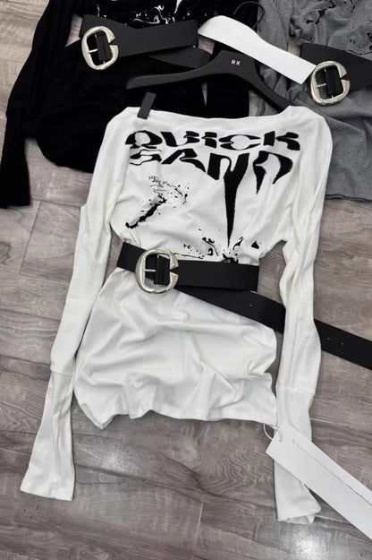 Y2K American Vintage Skew Neck Knit Top