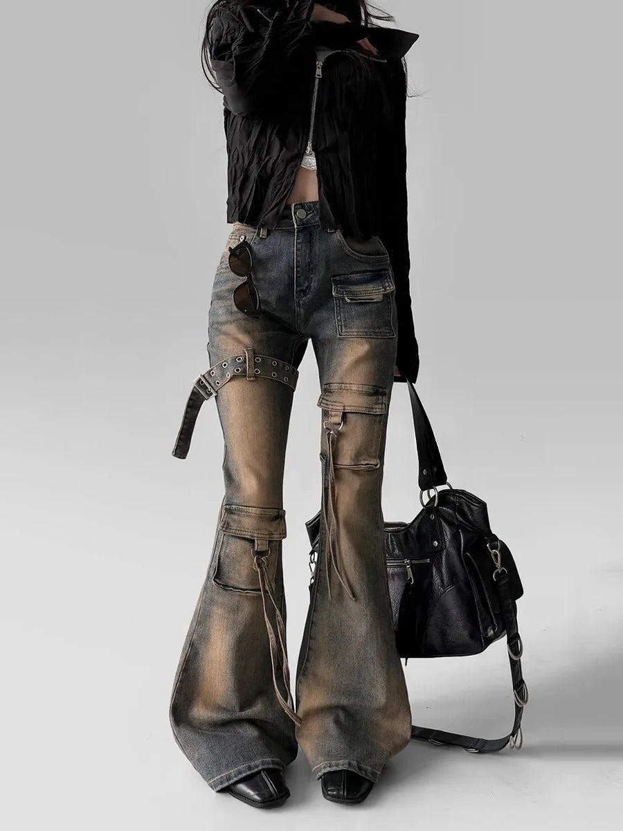 Vintage Washed Bootcut Pants