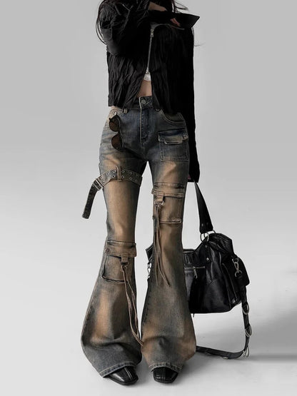 Vintage Washed Bootcut Pants