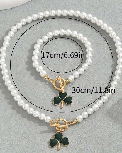Heart Shaped Clover Jewelry Set