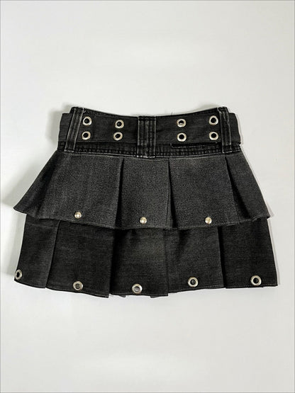 Street Rivet Y2K Denim Mini Skirt