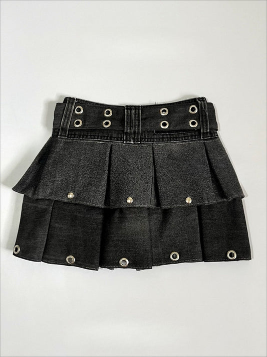 Street Rivet Y2K Denim Mini Skirt