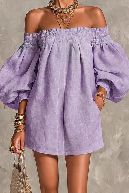 Sienna Lantern Sleeve Off-The-Shoulder Dress