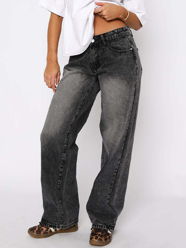 Versatile Simple Midriff Boyfriend Jeans