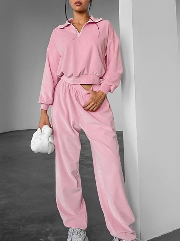Versatile And Personalized Pink Fashion Two Piece