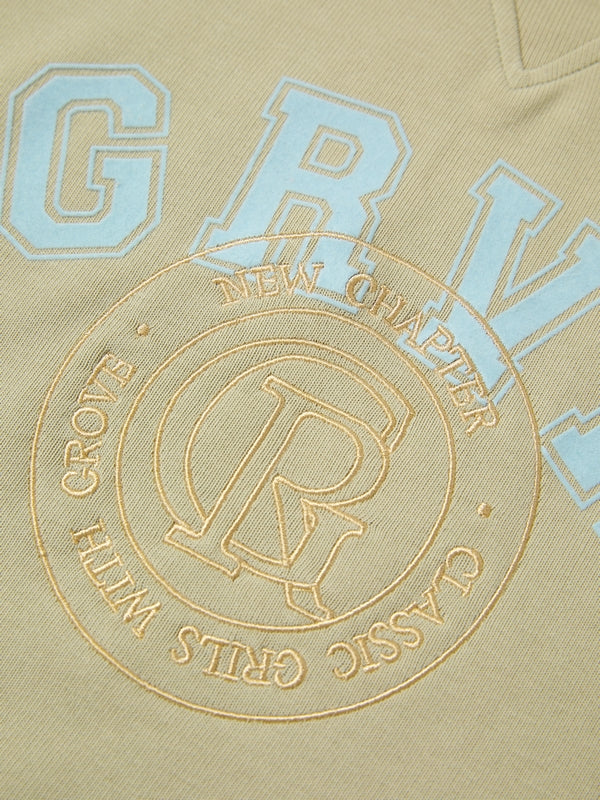 Contrast Color Letter Print Oversized Hoodie