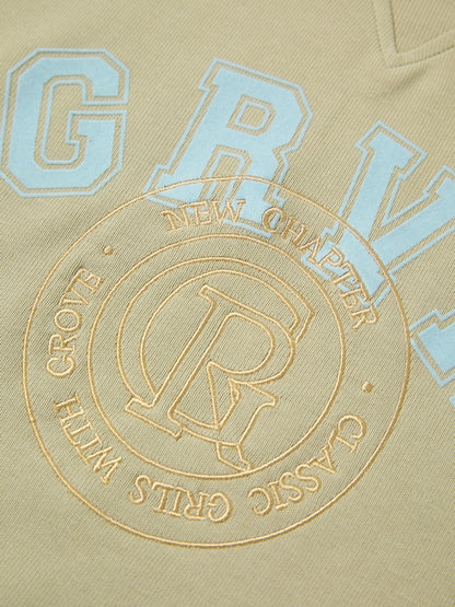 Contrast Color Letter Print Oversized Hoodie