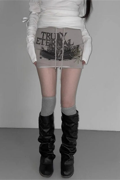 Versatile High Waist Rivet Skirt