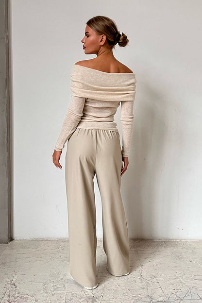 Slim Fit Off-Shoulder Knit Top
