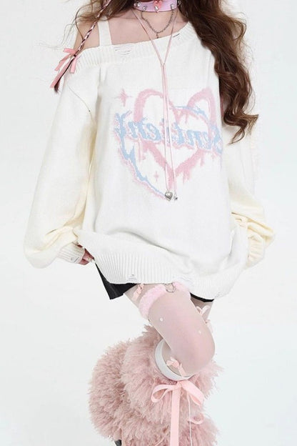 Off Shoulder Loose Knit Versatile Lazy Vibe Sweater
