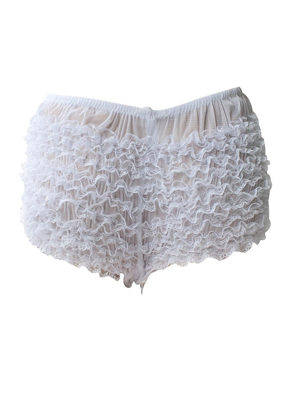 Lace Fungus Bow Decor Shorts