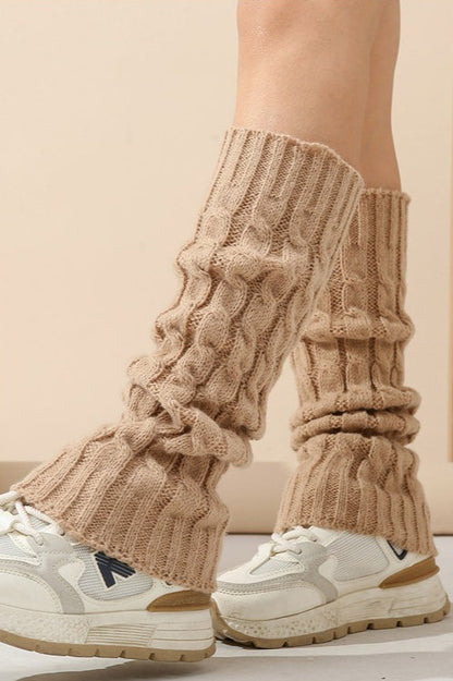 Cable Knit Chunky Slouchy Boot Leg Warmers