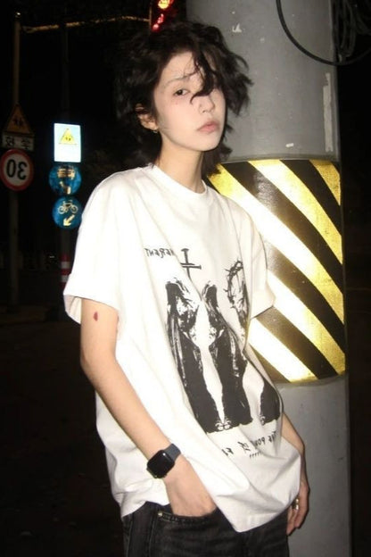 Retro Crew Neck Short  Boxy Crop T-shirt