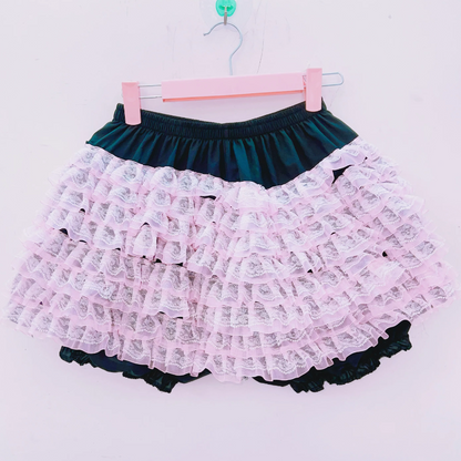 Bowknot v neck ruffle skull applique cami mini dress | Pastel Goth  | Festival Outfits Women