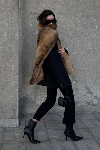 Fluffy Faux Fur With Pockets Luxury Women’s Winter Scarf
