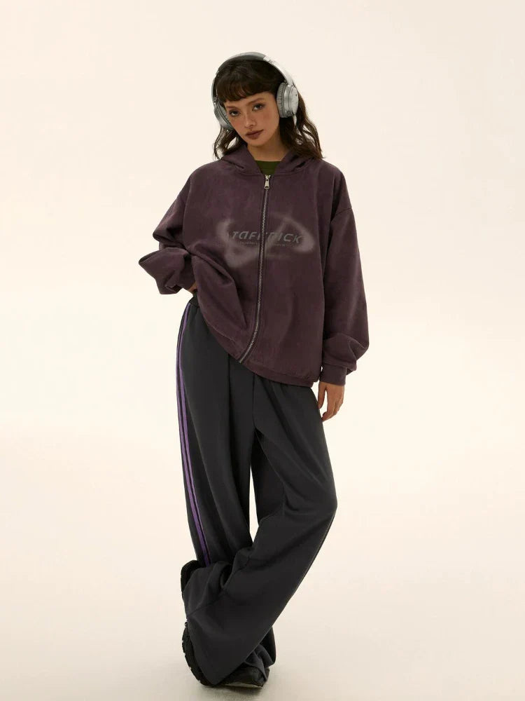 Women Y2K Vintage Stripe Wide Leg Oversize Jogging Streetwear Pants