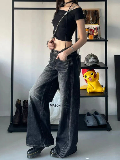 Baggy Jeans Women Harajuku Vintage Oversize Old Wide Leg Denim Pants