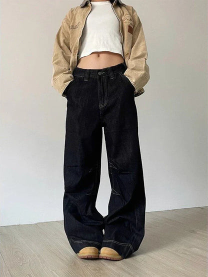 Women Harajuku Oversize Fashion Black Denim Pants