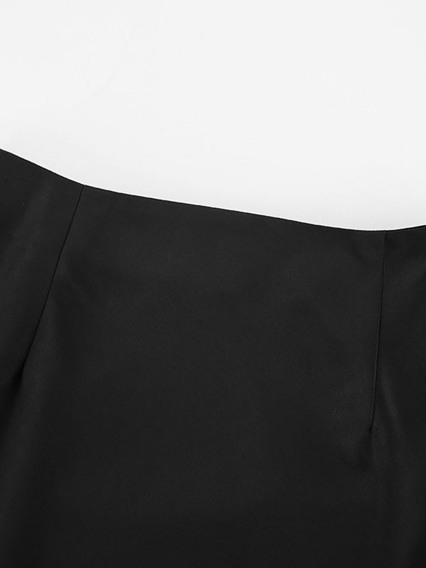 French Satin Drape Skirt