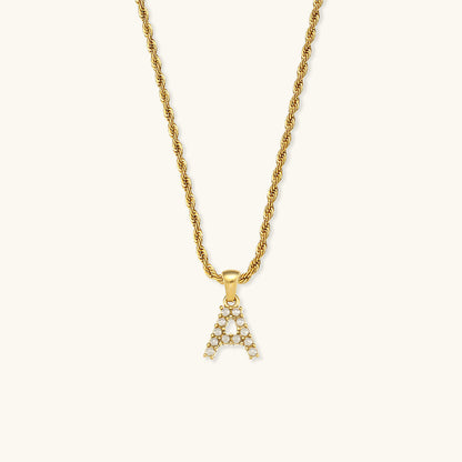 Aurora Pearl Initial Necklace