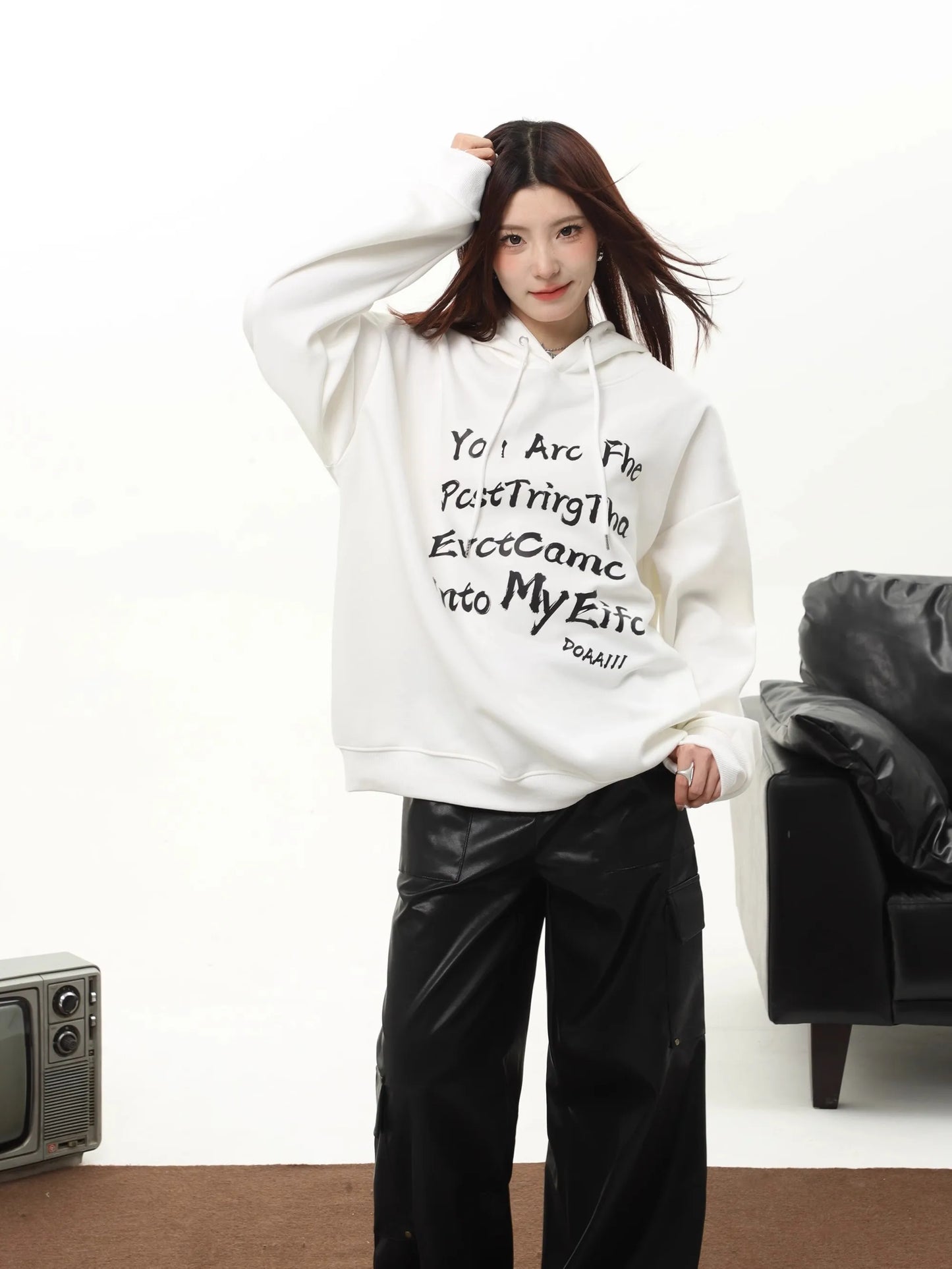 Retro Street Letter Hoodie Top
