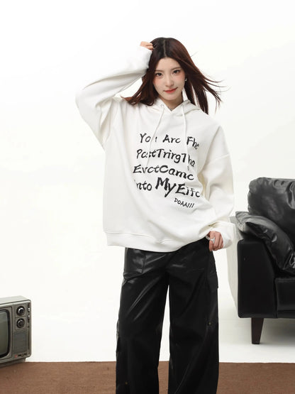 Retro Street Letter Hoodie Top